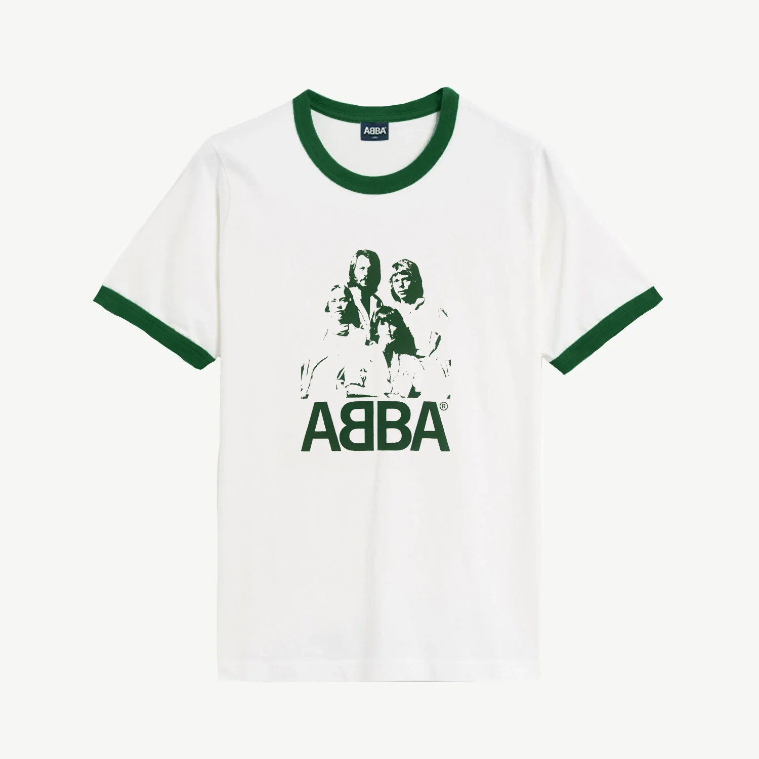 ABBA Ringer T-shirt (Off-White/Green)