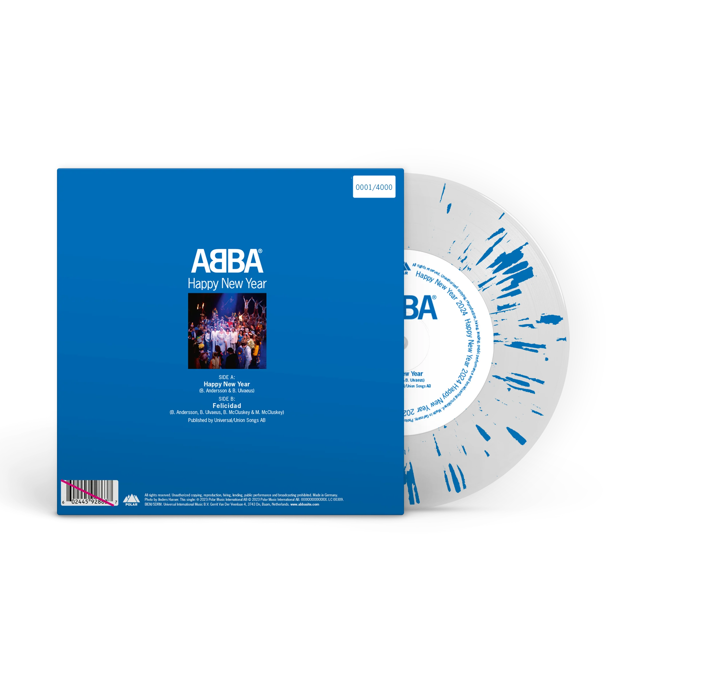 Happy New Year (2024): Limited White/Blue Vinyl 7" Single - Image 2