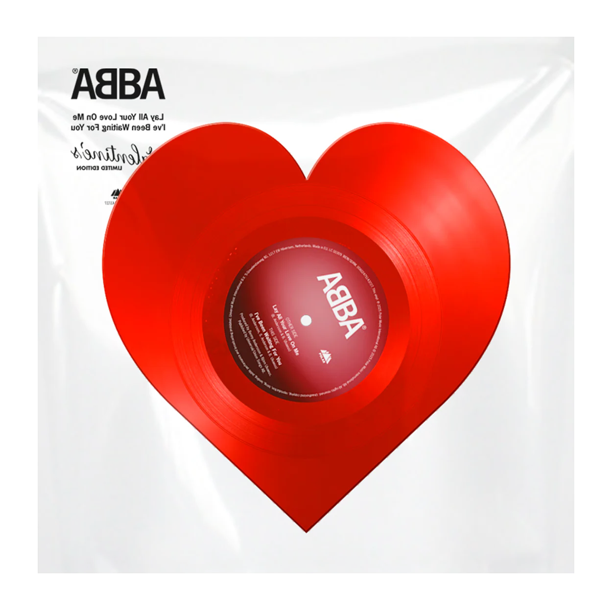Lay All Your Love On Me / I’ve Been Waiting For You: Heart-Shaped Valentine’s 12" Vinyl - Image 2