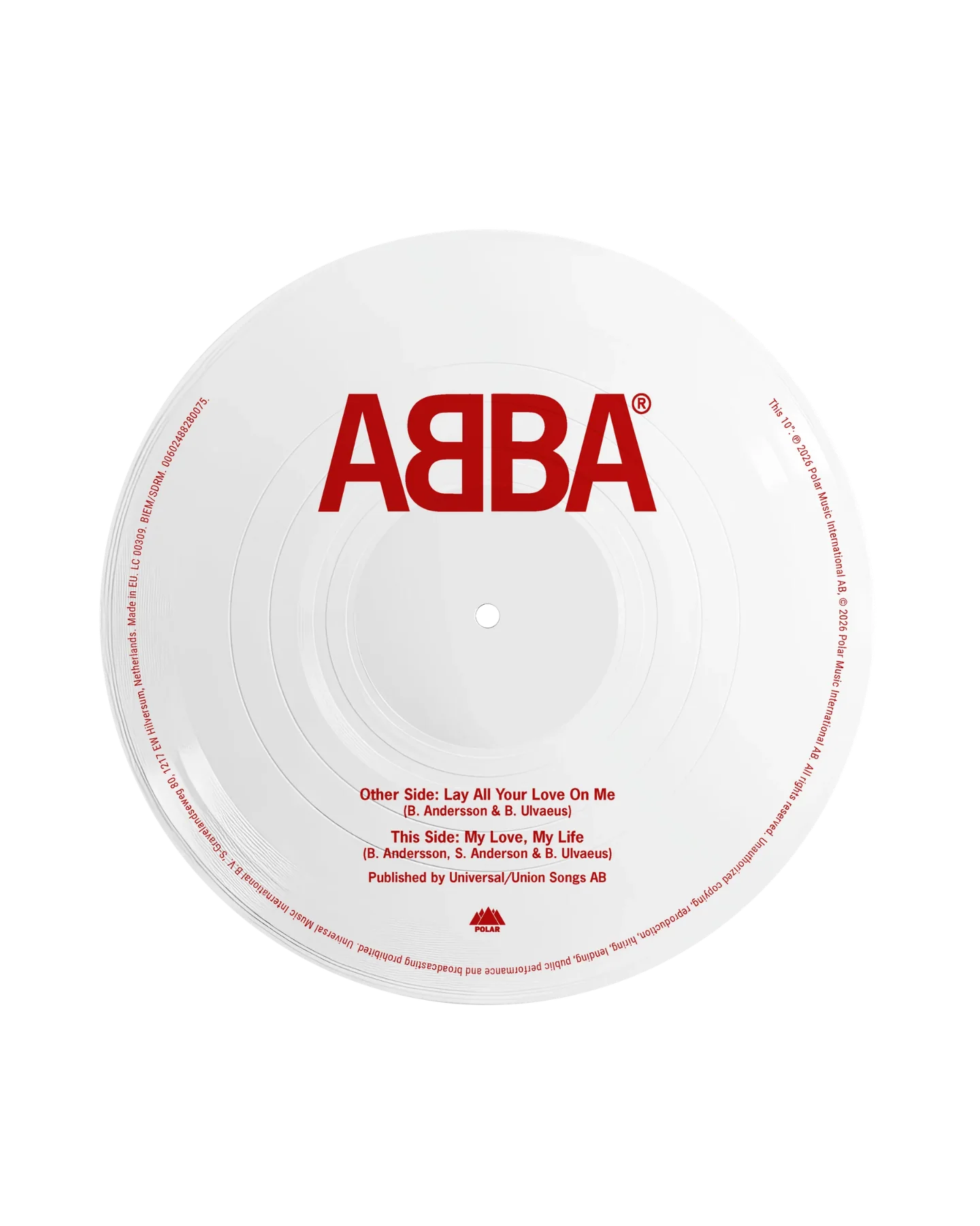 Lay All Your Love On Me / My Love, My Life: Picture Disc Valentine’s 10" Vinyl - Image 2