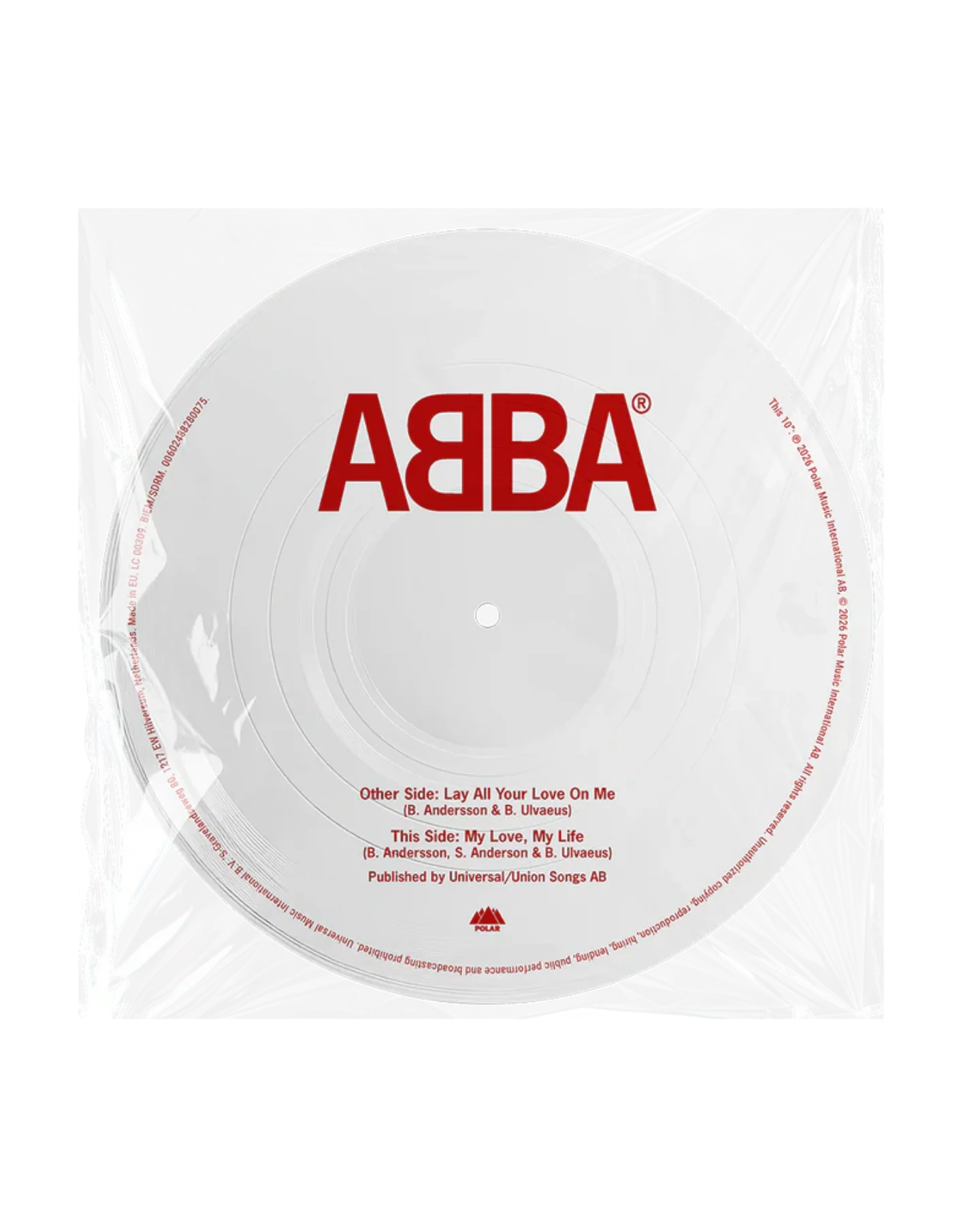 Lay All Your Love On Me / My Love, My Life: Picture Disc Valentine’s 10" Vinyl - Image 3